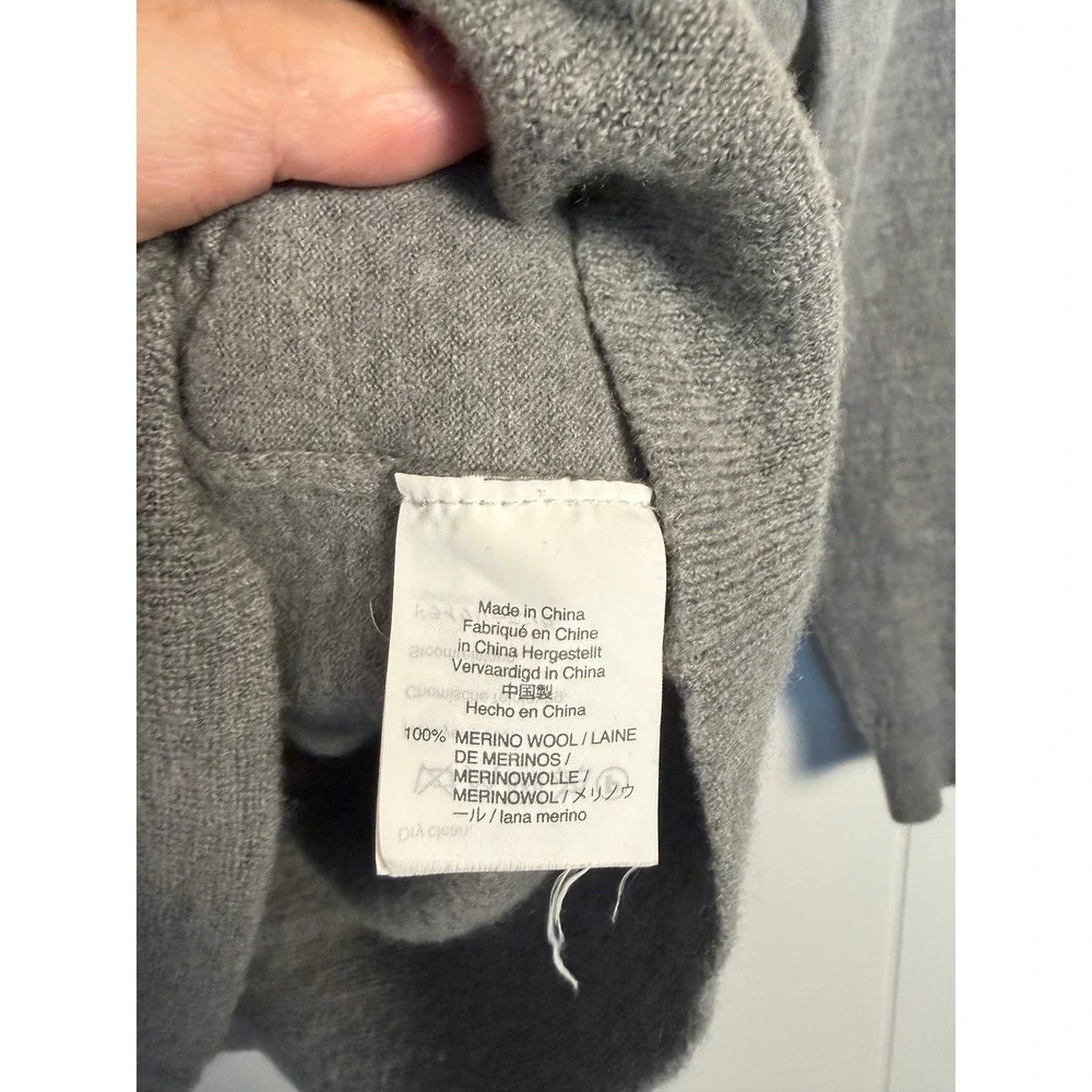 100% Merino Wool J.Crew Tippi Sweater M Gray 3/4 Sleeve Knit Pullover - Picture 6 of 7